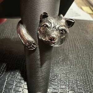 Vintage Sterling Silver Adjustable Grizzly Ring